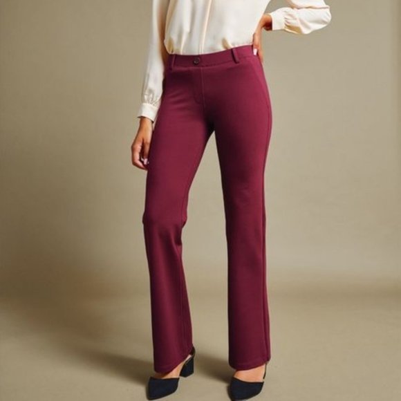 Betabrand Pants M Maroon Classic Boot Cut